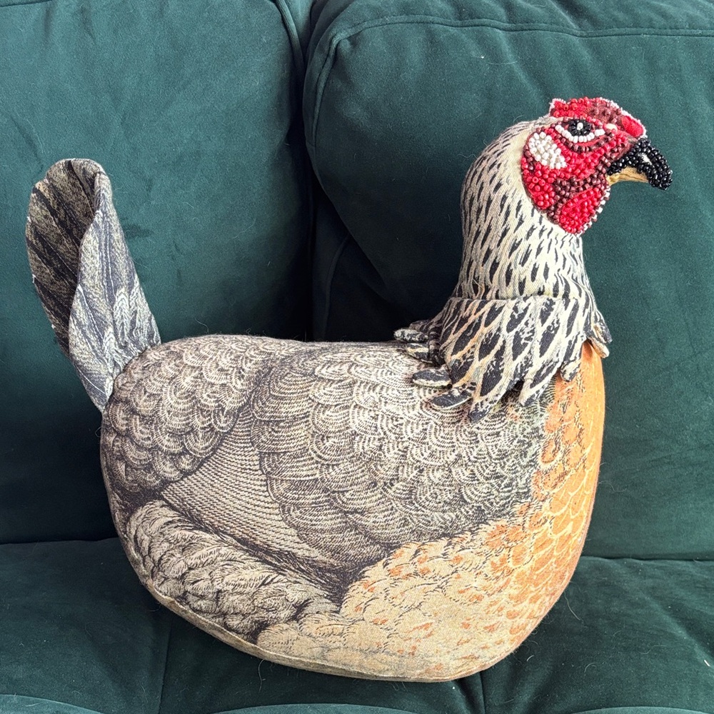 John Derian X Target- Beaded Chicken Novelty Plush Pillow